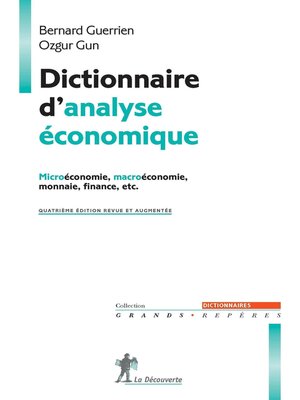 cover image of Dictionnaire d'analyse économique